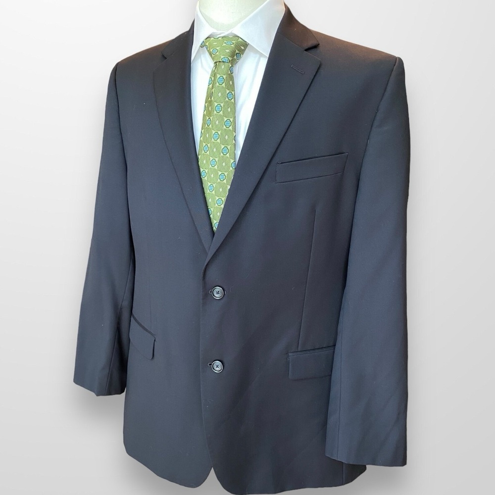 Donald Trump Signature Collection Suit Jacket Mens 42L Blue‎ Wool Blazer